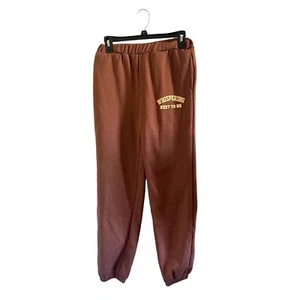 SHEIN Teen "Whispering Next to Me" Cinnamon Brown Stretchable Waist Y2K Sweats - Picture 1 of 5