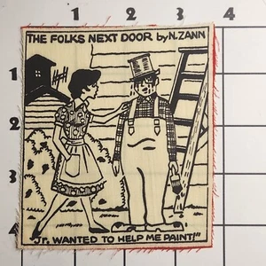 Folks Next Door Patch Nicky Zann Vintage Cartoon Fabric Panel Sew On - Picture 1 of 1