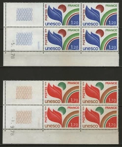 FRANCE: Service n°56/57 ** en blocs de 4 coins datés (1978) - Imagen 1 de 1