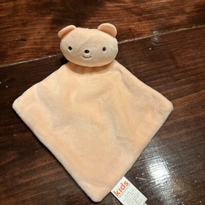 Kids Preferred Baby Lovey Peach Coral Pink Bear 2019 Security Blanket 6”x 6” - Image 1 of 3