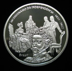 ZALDI2010 - BRASIL . 5 REALES DE 2022 , BICENTENARIO , CAJA Y CERTIFICADO. PLATA - Picture 1 of 4