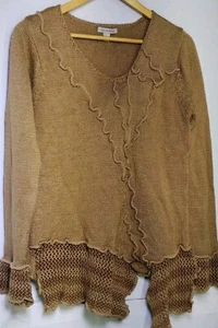 Boston Proper Pullover Damen Gr. XL 100% Acryl Boho Hippie Strick Häkel Fransen - Bild 1 von 12