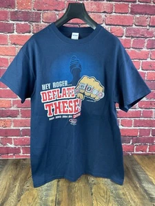 NFL 2016 DEFLATE THESE TOM BRADY New England PATRIOTS NAVY BLUE Medium T-Shirt - Picture 1 of 10