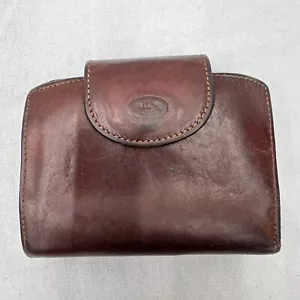 CARTERA RARA "El Puente" IMPRESIONANTE USADA Cuero Marrón Genuino con Bolsa para Monedas - Imagen 1 de 14
