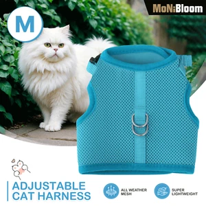 Arnés ajustable para gatos mascotas malla transpirable a prueba de escape gatito chaleco reflectante - Imagen 1 de 9