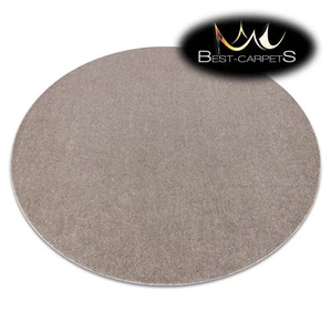 Modern Durable Soft ROUND rug ETON PLUS beige, one-color, uniform, plain - Picture 1 of 9