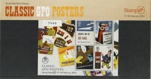 2016 GPO Classic Posters STAMPEX OVERPRINT Limited Edition PRESENTATION PACK - Picture 1 of 1