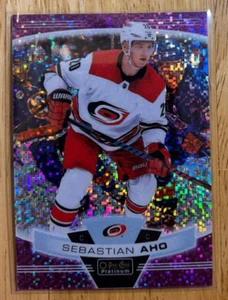 2019-20 O-Pee-Chee Platinum Sebastian Aho Violet Pixels 199/399 Hurricanes - Picture 1 of 2