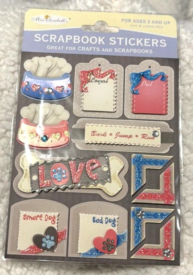 Miss Elizabeth's 11 Piezas 3D Dimensional Mascota Perro 🐶 Paquete de Pegatinas para Cachorros 🐕 Foto 1 de 1