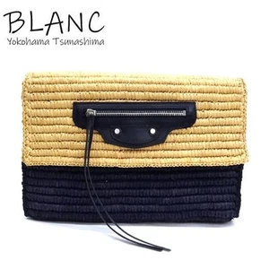 Balenciaga Clutch Tasche Bast Natur Navy 339549 Auth - Bild 1 von 7