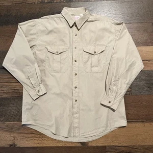 Vintage '00 C.C. Filson Khaki Safari Long Sleeve Button Lightweight Shirt XL - Picture 1 of 6