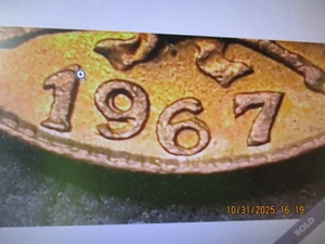 1967 COLOMBIA 1 CENTAVO REPUNCHED DATE 67/67 GEM - Picture 1 of 3