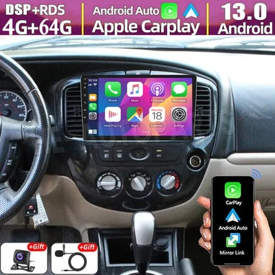 4+64GB Android 13 For Mazda Tribute 2001-2006 CarPlay Car Radio GPS Stereo Navi - Image 1 of 4