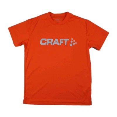 Craft Cycling T-Shirt Mountain Biking Sports Jersey Orange Moisture Wicking Med  - Image 1 of 4