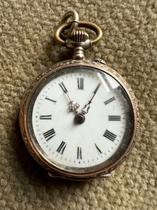 Antiguo reloj de bolsillo plata inhibición de cilindro - 31 mm aprox. 1900 - Imagen 1 de 10