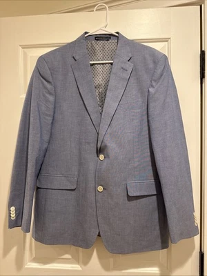 TOMMY HILFIGER Blazer Chaqueta Abrigo Azul Informal 100% Algodón Dos Botones PARA HOMBRES 40R Foto 1 de 4