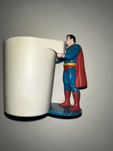 Vintage 1988 DC Comics Burger King SUPER POWERS Cup & SUPERMAN Holder Figure - Picture 1 of 3