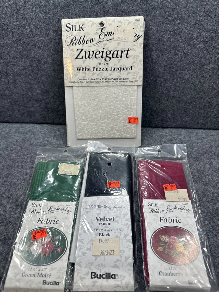 Bucilla Ribbon Embroidery Fabric 4mm 7mm all silk except 1 silk blend