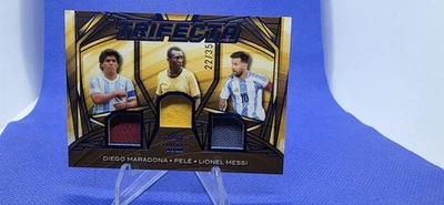 Camiseta deportiva Leaf Trinity Football Trifecta 2025 usada Messi Pelé Maradona # 22/35 Foto 1 de 4