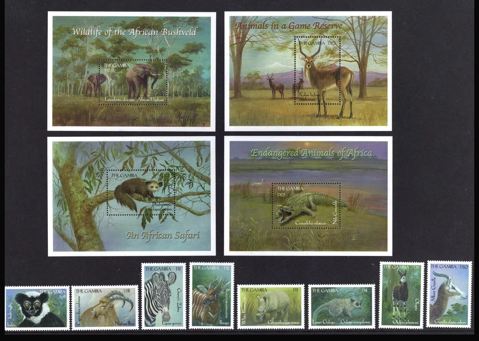 M28998 Gambia 2000 Wildlife Set X32 +X4m/s UMM Sg 3338/70 Cat £42 - image 1 of 4