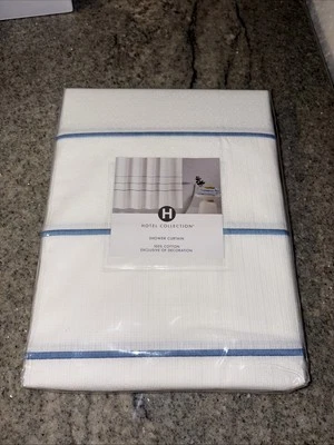 Hotel Collection Shower Curtain  72"X72" Borderline  Design Cotton 🫶🏼 - Image 1 of 3