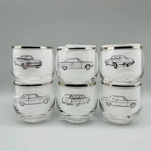 6 Vintage Dorothy Thorpe Classic Chevy Cars Roly Poly Cocktail Gläser - Bild 1 von 18