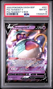 2020 Pokemon Swsh Black Star Promo #021 Polteageist V Polteageist V Box PSA 8 - Picture 1 of 2