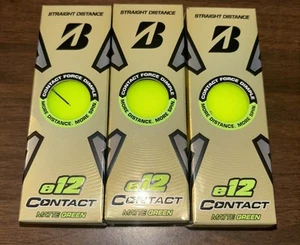 Bridgestone e12 Contact Soft Golf Balls (3pk, MATTE GREEN, 2023) 3 Sleeve NEW - Picture 1 of 3