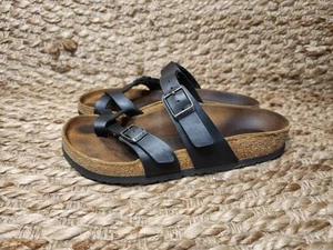 Damen 4-4,5 35 Reg Birkenstock Mayari Graceful Sandalen Lakritz schwarz Birkoflor - Bild 1 von 11