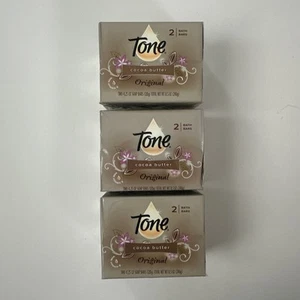 6 Bars Tone Bath Bar Soap Cocoa Butter and Vitamin E (3-2 pack) 4.25 oz per bar - Picture 1 of 3