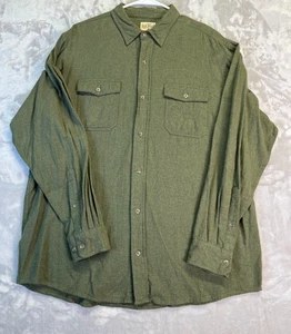 Red Head Flannel Men's XL Army Green L/S Button Cotton Pockets Casual Outdoors - Picture 1 of 11