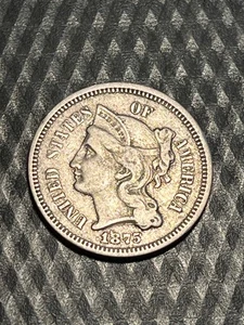 1875 Three Cent Copper Nickel in XF condition #DD - Picture 1 of 4