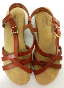 Vintage Bass SunJuns Leather strappy slingback sandals brown Women Size Sz 8 - Picture 1 of 13