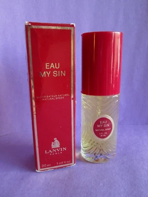 Eau My Sin Lanvin 1970s Vintage Eau de Toilette Spray 30 ml 1 oz Novo na Caixa Usada - Imagem 1 de 4