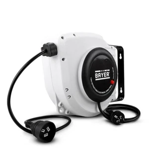 15M Retractable Electrical Cable Extension Lead Power Cord Reel Wall Mount NEW - Picture 1 of 6