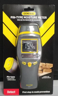 General Pin-Type Moisture Meter Detect Mold Prevention LCD Screen MM7 NEW  - Image 1 of 2
