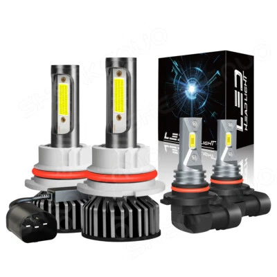 For 2003-2005 Dodge Ram 1500 2500 3500 4X 6000K LED Headlight + Fog Light Bulbs - Image 1 of 4