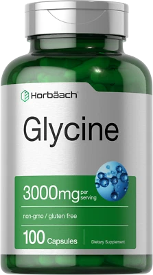 Cápsulas de glicina | 3000 mg | 100 unidades | Sin OGM, sin gluten | por Horbaach Foto 1 de 4