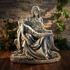 La Pieta by Michelangelo Statue, 21.5" H Pieta Statue, Stone-Resin Reproduction - Picture 1 of 5