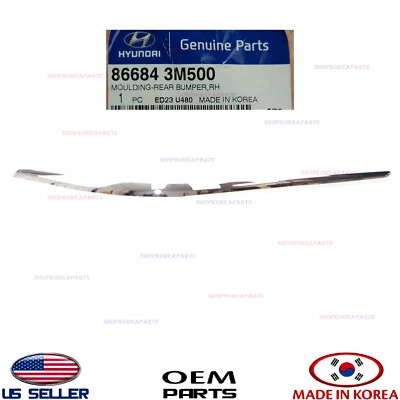 Parachoques trasero moldura genuina tira cromada lado del pasajero OEM GENESIS SEDAN 12-14 Foto 1 de 4