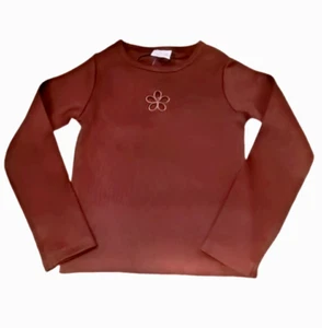 Girls Zara Flower Brown Long Sleeve Shirt - Picture 1 of 2