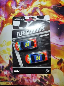 NASCAR Authentics Jeff Gordon 1:87 Scale Diecast 2 Pack 2020 Wave 2 HTF Rare  - Picture 1 of 4