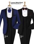 Royal Diamond Men's 3Pc Fashion Tuxedo - Luxurious Wool Feel Modern Fit