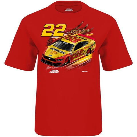 Joey Logano tshirt - Red #22 - W/ Free NASCAR Koozie - NASCAR - size 2XL Cover