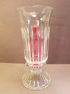 Cut Glass Hurricane Taper Candle Holder-2 Piece Cover / Globe w/ Base 9 1/2" - Picture 1 of 9