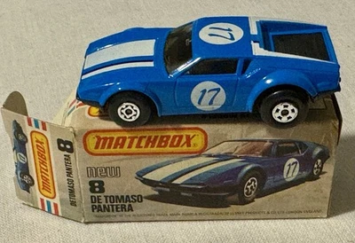 Caja Original Matchbox Superfast Nº 8 De Tomaso Pantera Azul Foto 1 de 4