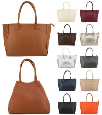 ❤️ Damentasche Schultertasche Handtasche Shopper Bag echt Leder Made in Italy ❤️ - Bild 1 von 4