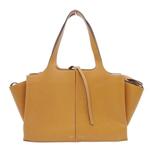 Bolso de Mano CELINE Triple Cuero Amarillo Mostaza Usado Tamaño Mediano 1104M - Imagen 1 de 14