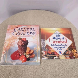 Lot of 2 Carnival Cruise Line Ship Cookbooks Recipes Buffet Cuisine 1st Editions - Picture 1 of 11