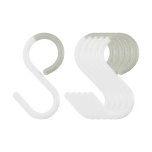 6 Stück S Haken 2,4" Kunststoff hängend S Form Haken klein Schrankstange Haken weiß - Bild 1 von 7